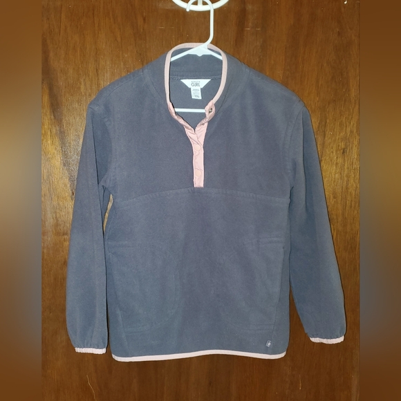 Athleta Girl Cold Snap Fleece Button Pullover Sweatshirt Sz Large - Picture 1 of 4